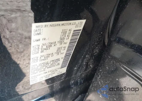 2022 Nissan Titan Sv 4X4 from USA, damaged, VIN 1N6AA1EC2NN105379